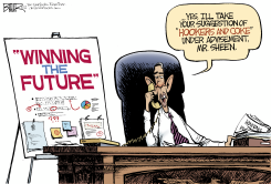 OBAMA AND SHEEN WINNING  by Nate Beeler