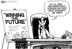 OBAMA AND SHEEN WINNING by Nate Beeler