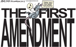 PHELPS AND THE FIRST  by Mike Keefe
