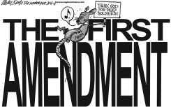 PHELPS AND THE FIRST by Mike Keefe