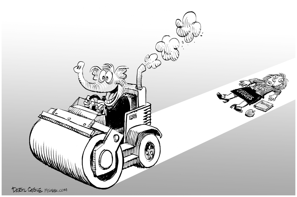  GOP UNION STEAMROLLER by Daryl Cagle