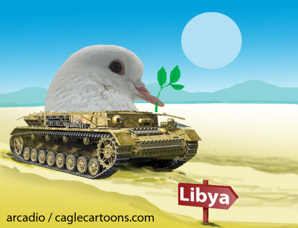 Tanques de paz a Libia
