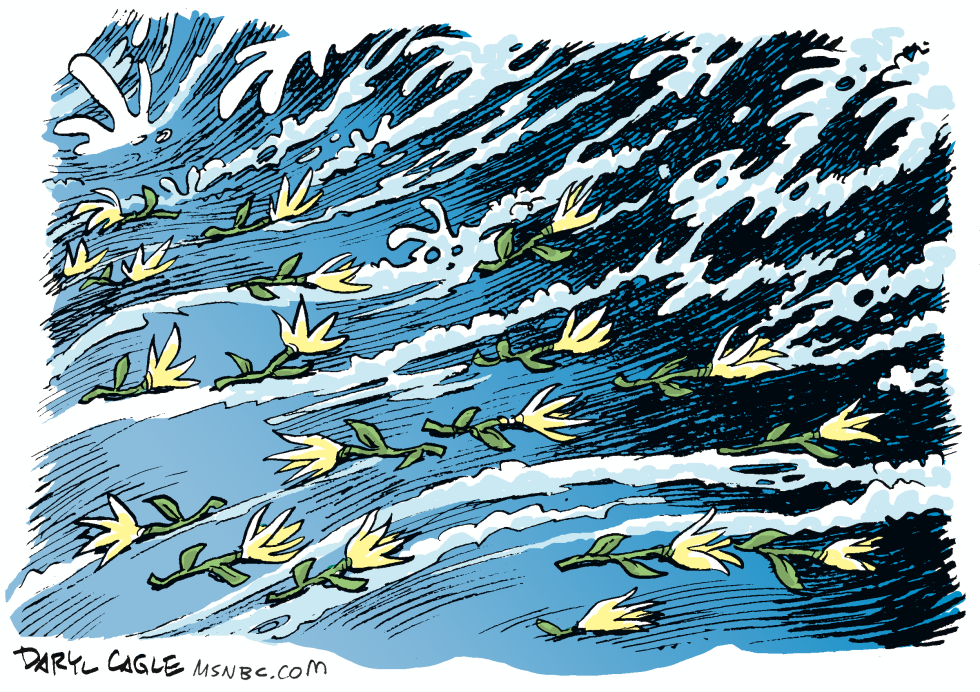  TSUNAMI FLOWERS  by Daryl Cagle