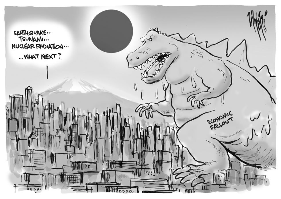 Japanese Earthquake bw