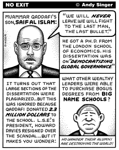 MUAMMAR QADDAFIS SON by Andy Singer