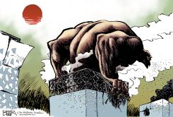 DISASTER EMERGES  by Nate Beeler