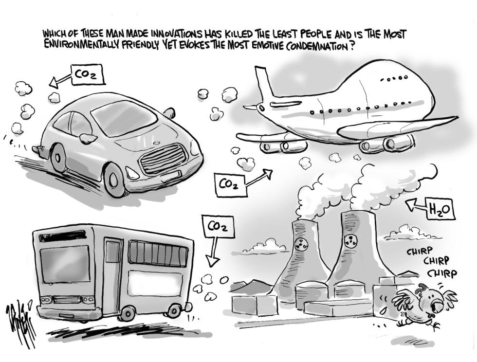 Nuclear Power Panic bw