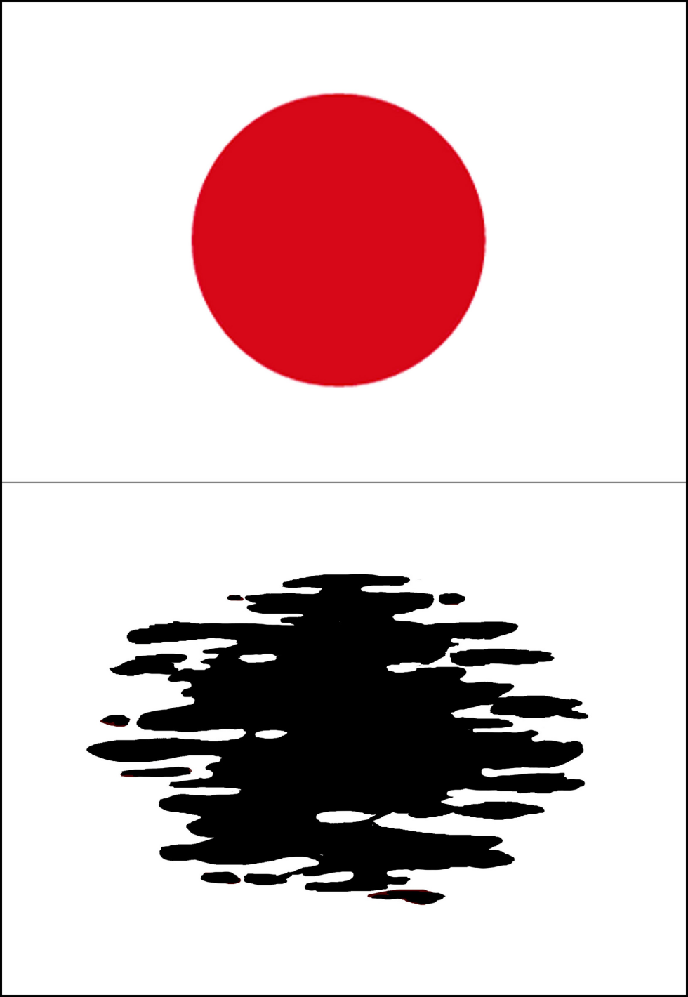  JAPANESE FLAG REFLEXING I WATER by Riber Hansson