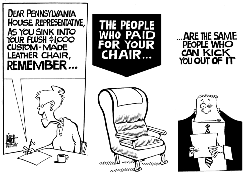 LOCAL- PA BUYS NEW CHAIRS FOR ITS LEADERS, B/W