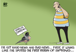 FIRST ROBIN OF SPRING,  by Randy Bish