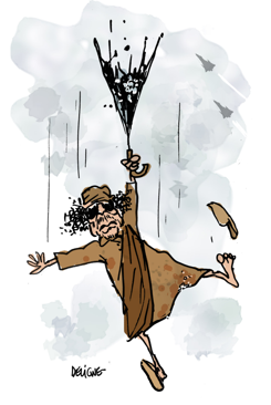 GADDAFI AS MARY POPPINS by Frederick Deligne