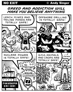GREED TRUMPS SAFETY by Andy Singer