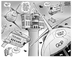 NO-CONTROL TOWER BW by John Cole