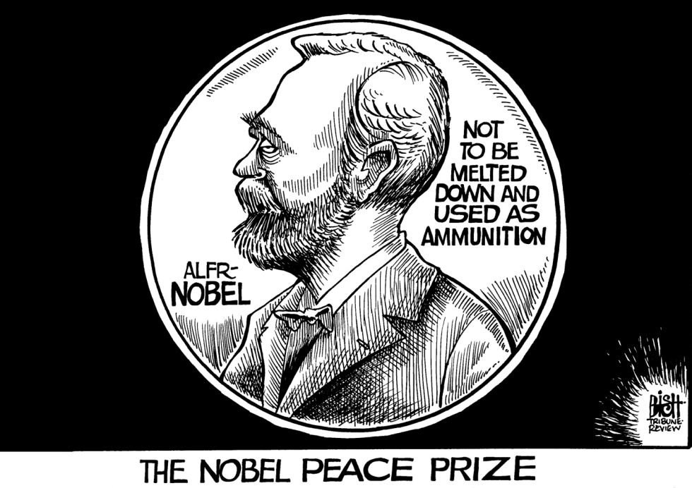 OBAMAS PEACE PRIZE, B/W