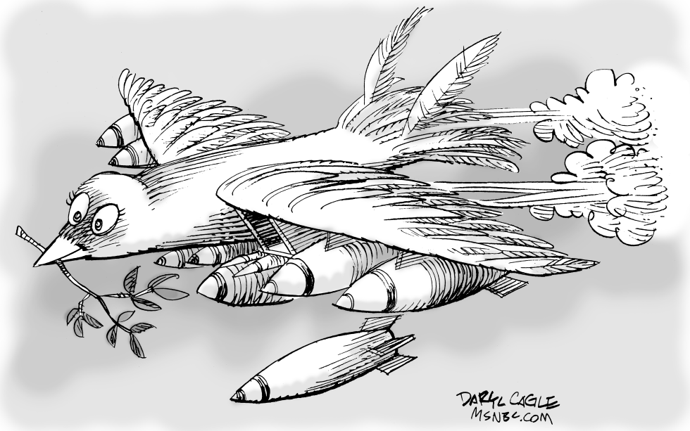  BOMBARDEANDO POR LA PAZ by Daryl Cagle