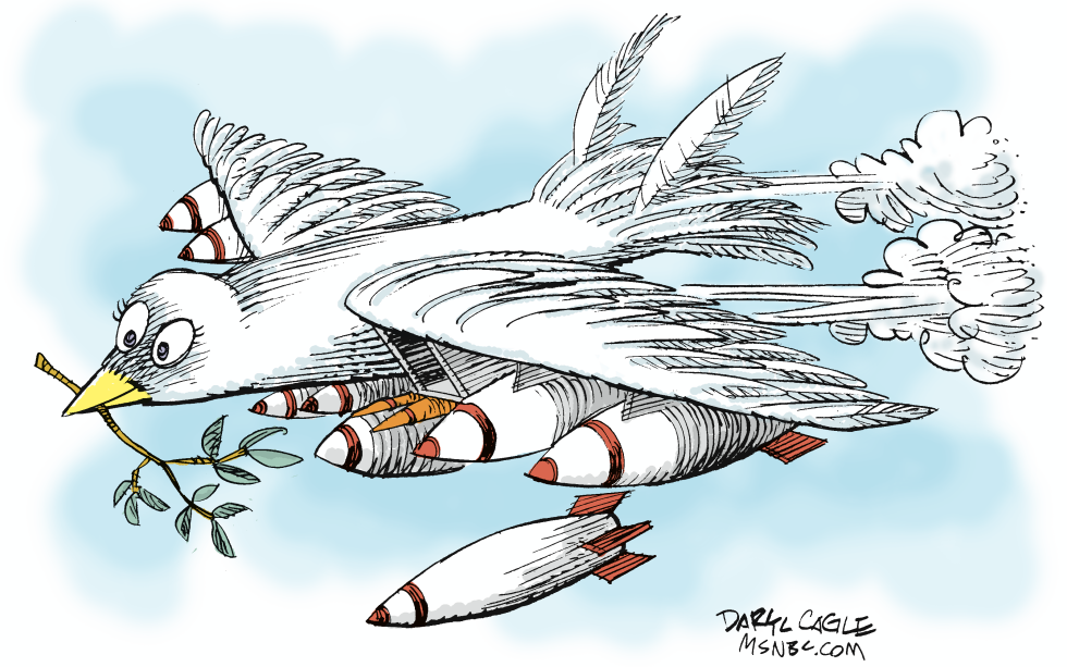  BOMBARDEANDO POR LA PAZ  by Daryl Cagle