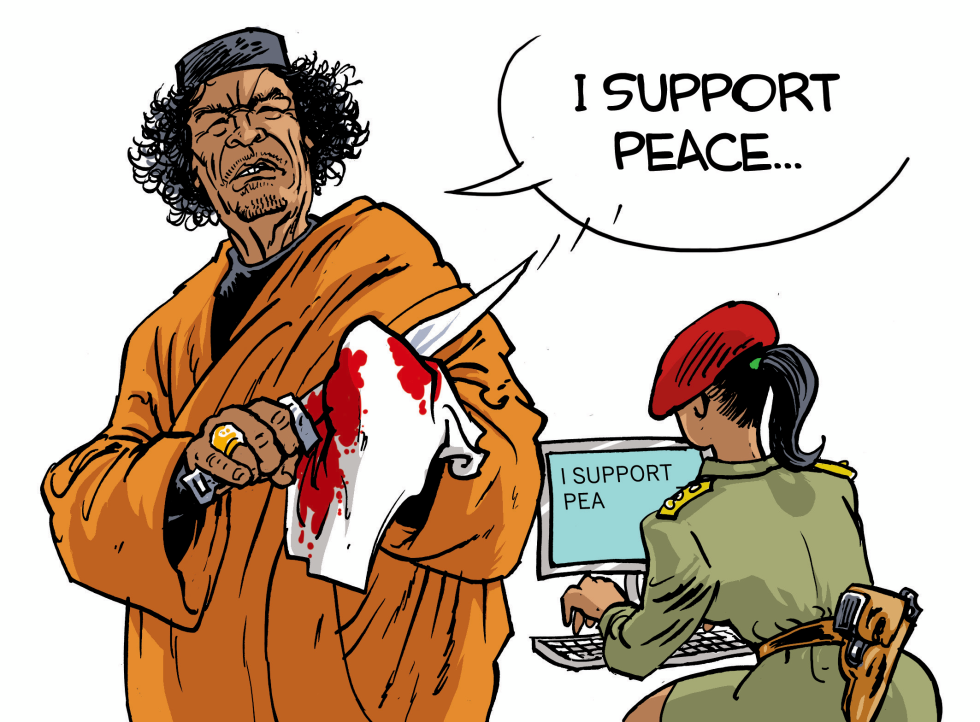  GADHAFI SUPPORTS PEACE by Danglar