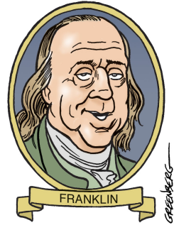 BENJAMIN FRANKLIN CARICATURE by Steve Greenberg