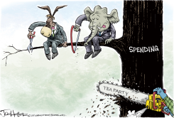 SPENDING CUTS by Joe Heller