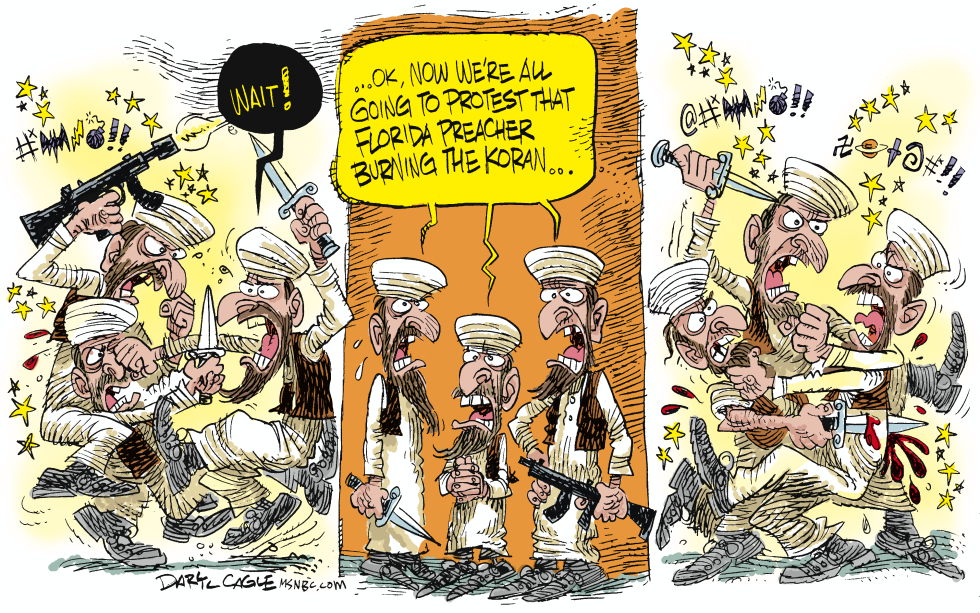  KORAN BURNING PROTESTS  by Daryl Cagle