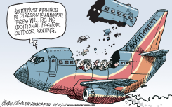 SOUTHWEST WAIVES FEE  by Mike Keefe