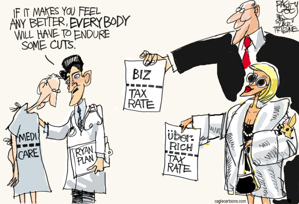 Ryan Plan targets Medicare; business and wealthy tax rates spared.