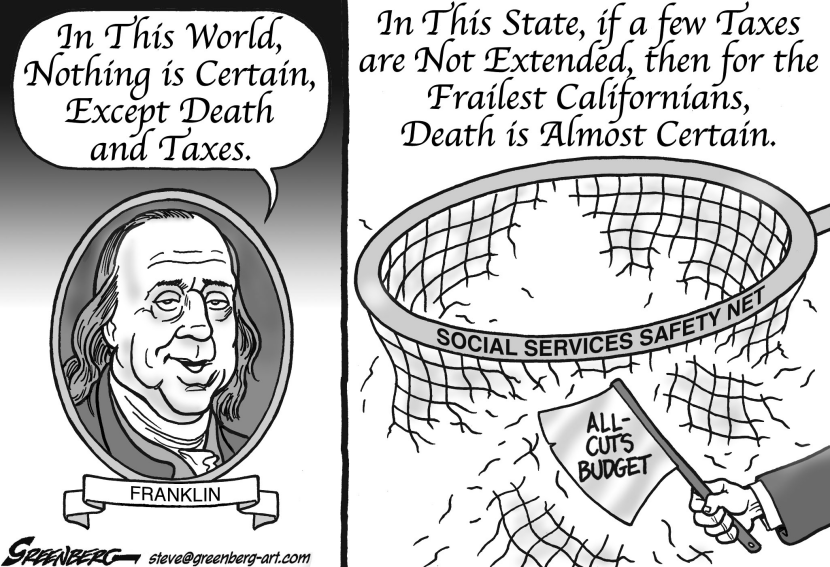 CALIF Safety net budget cuts bw