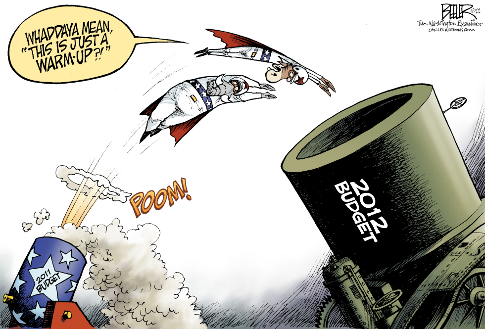  BUDGET DAREDEVILS by Nate Beeler