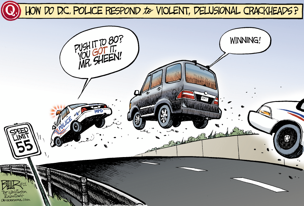  LOCAL DC - POLICE ESCORT FOR SHEEN by Nate Beeler