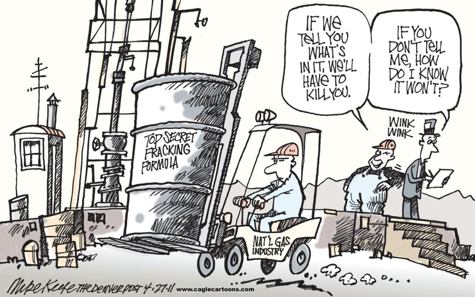  FRACKING FORMULA by Mike Keefe