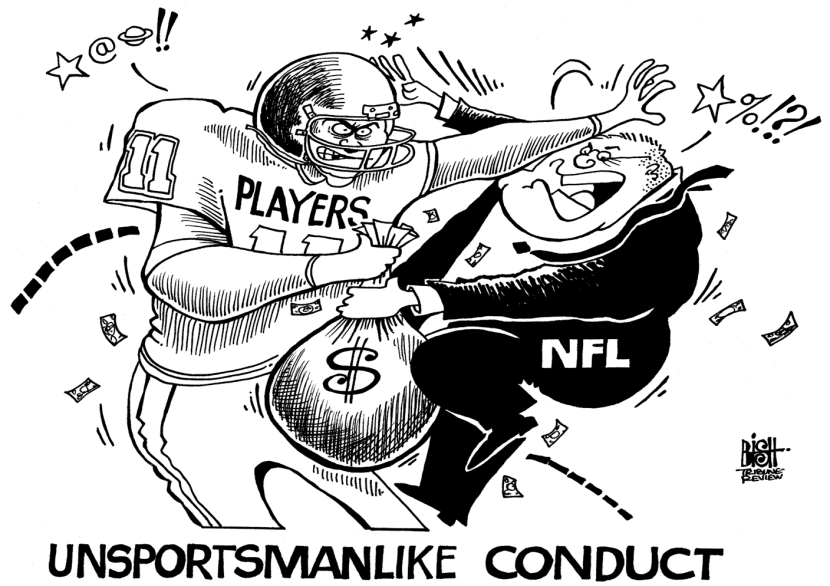 NFL PLAYERS AND OWNERS, B/W