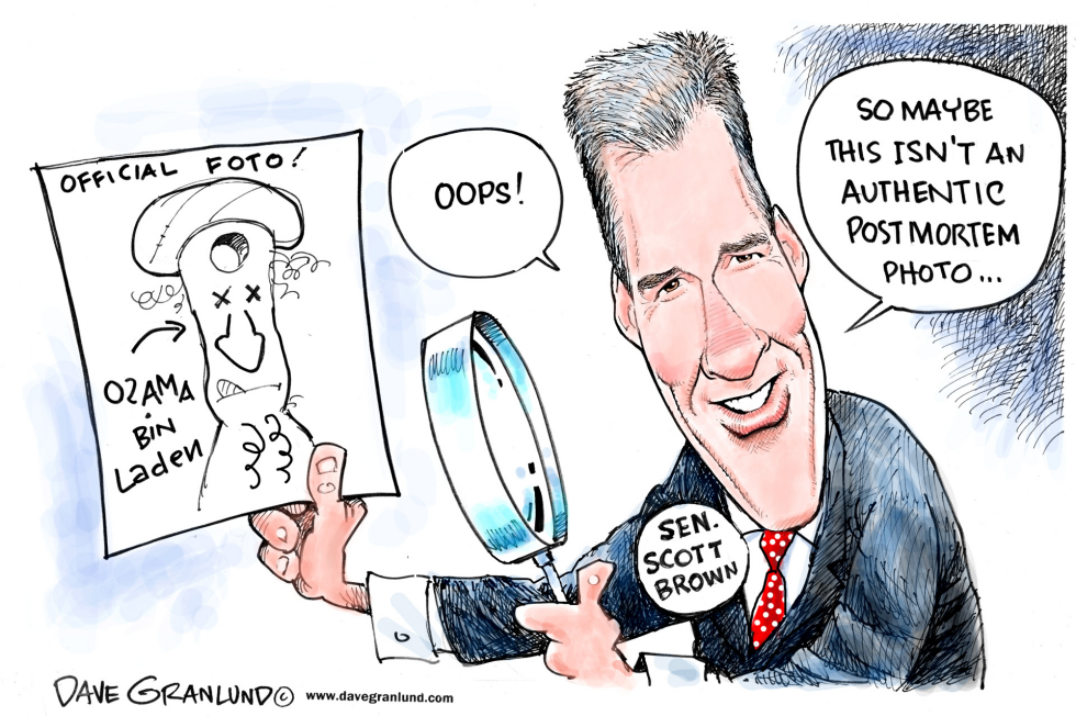  SEN SCOTT BROWN AND OSAMA PHOTO by Dave Granlund