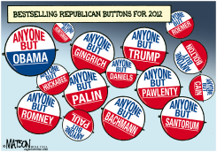 BESTSELLING REPUBLICAN BUTTONS FOR 2012 by R.J. Matson