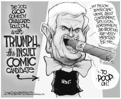 NEWT THE INSULT COMIC CANDIDATE BW by John Cole