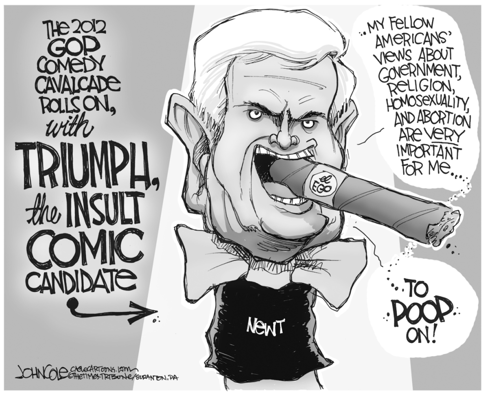 Newt the Insult Comic Candidate BW