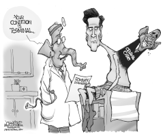 ROMNEY DIAGNOSIS BW by John Cole