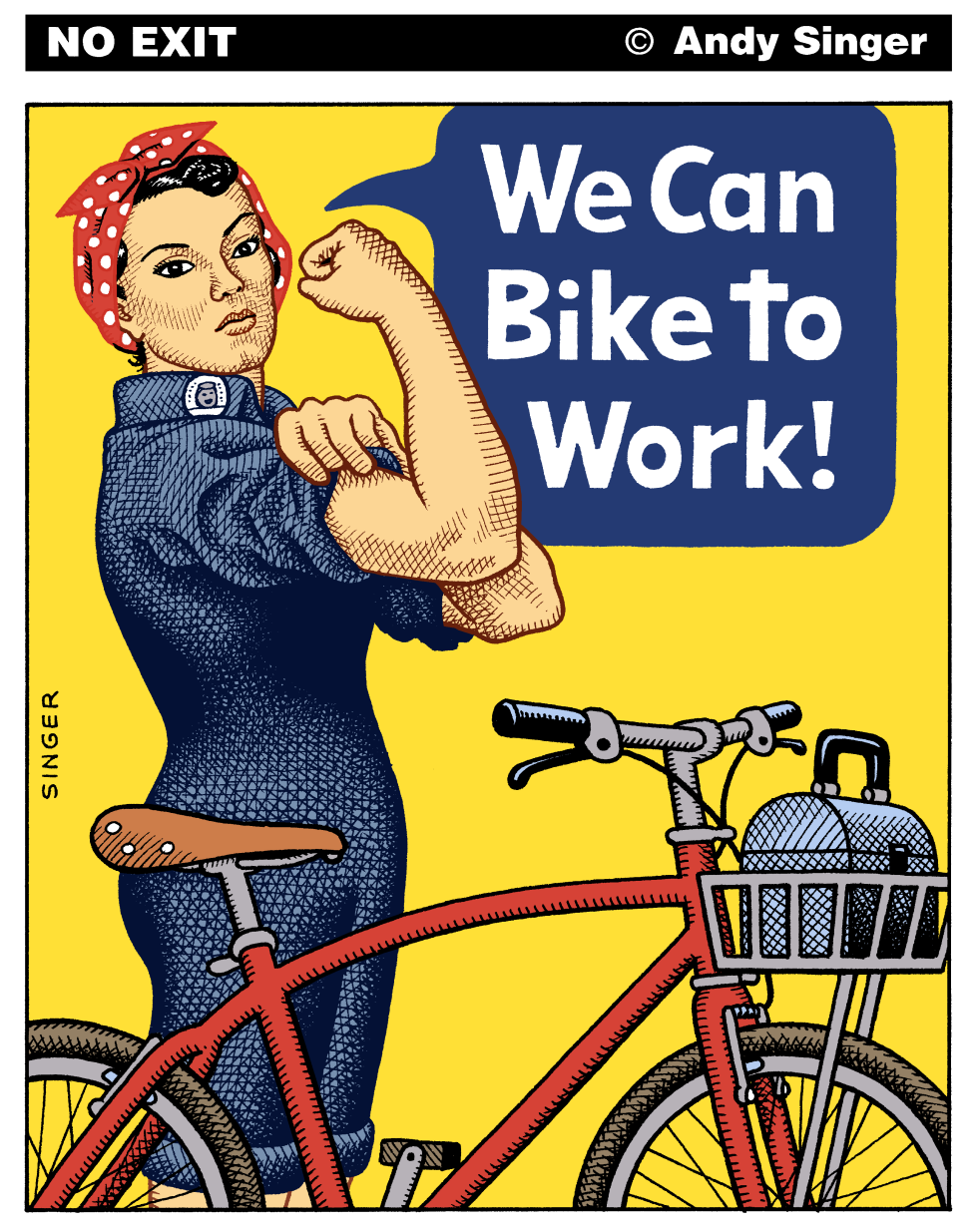 We Can Bike to Work Color Version