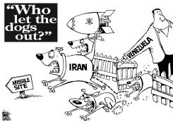 IRANIAN MISSILES IN VENEZUELA, B/W by Randy Bish
