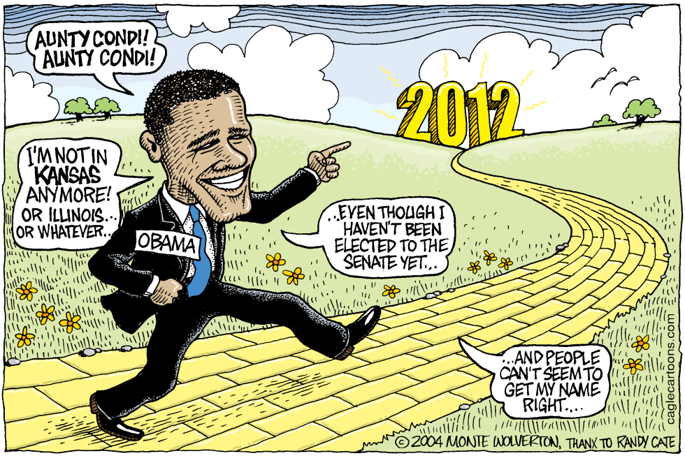  OBAMA ON THE YELLOW BRICK ROAD by Wolverton