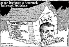 SCHWARZENEGGER IN THE DOGHOUSE by Monte Wolverton