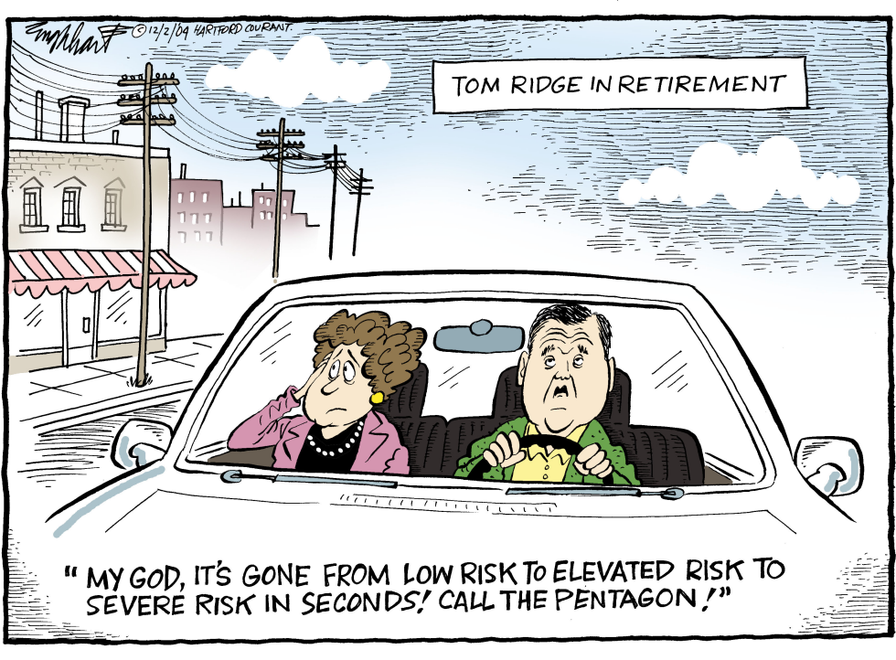  TOM RIDGE IN RETIREMENT by Bob Englehart