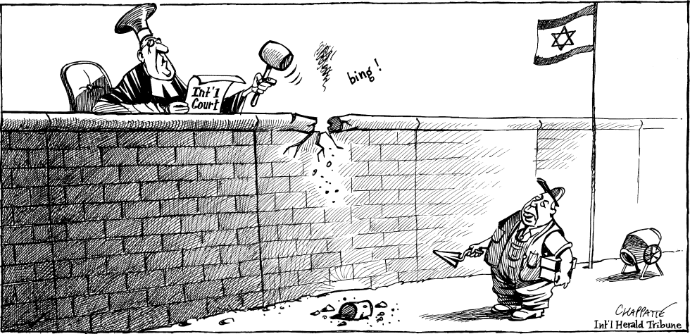  UN COURT CONDEMNS ISRAELI WALL by Patrick Chappatte