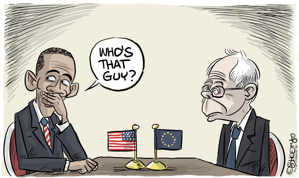  OBAMA MEETS PRESIDENT OF EUROPE by Martin Sutovec