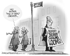 WALL STREET AND THE DEBT CEILING BW by John Cole