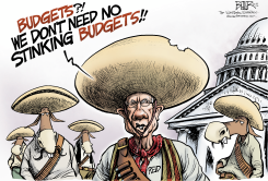 BUDGET BANDITOS  by Nate Beeler