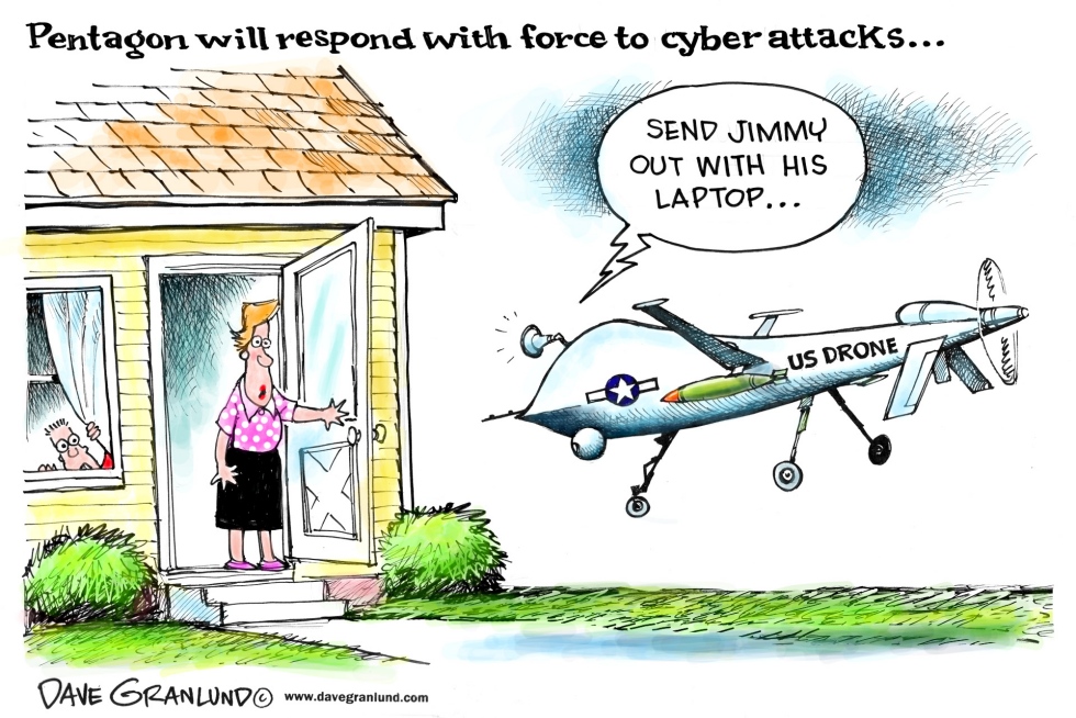  CYBER ATTACKS ON PENTAGON by Dave Granlund