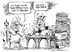 STUDENT VISA SATAN by Daryl Cagle