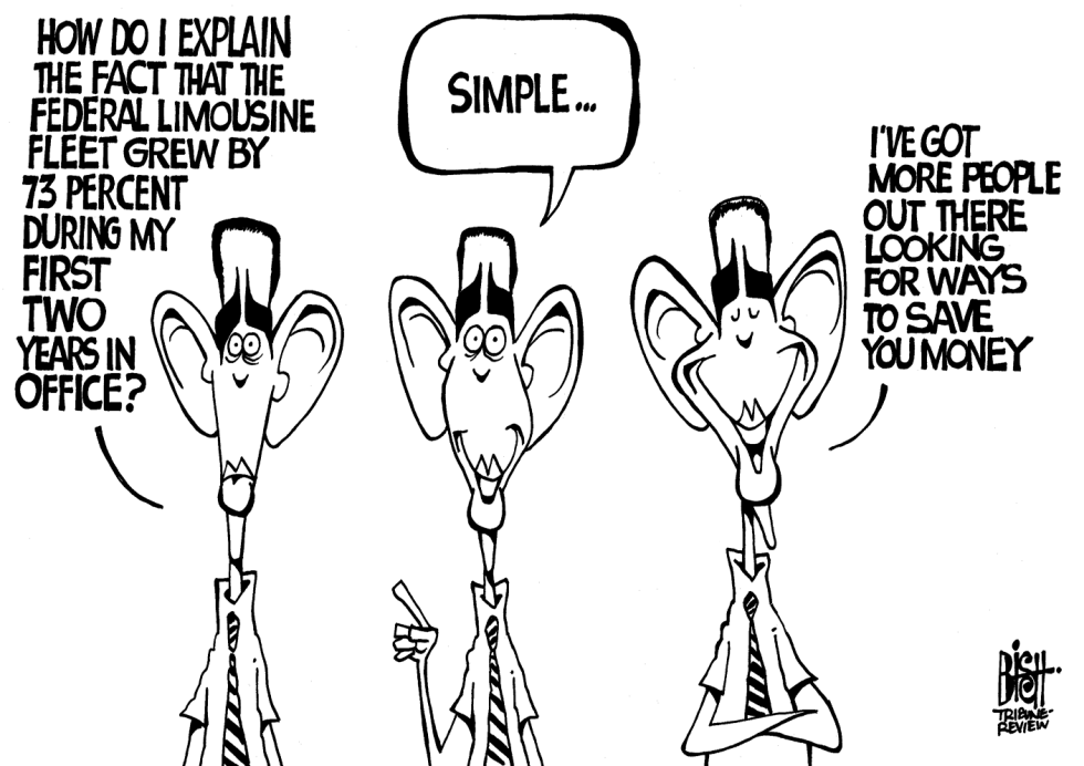 OBAMAS LIMO FLEET, B/W