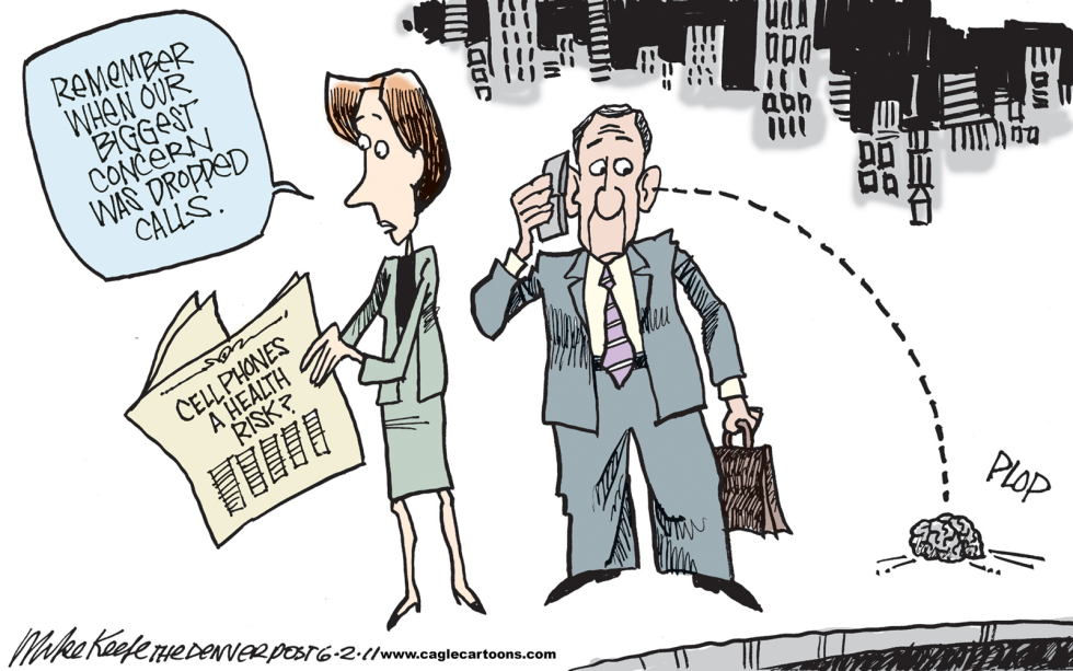  CELL PHONE HAZARD by Mike Keefe