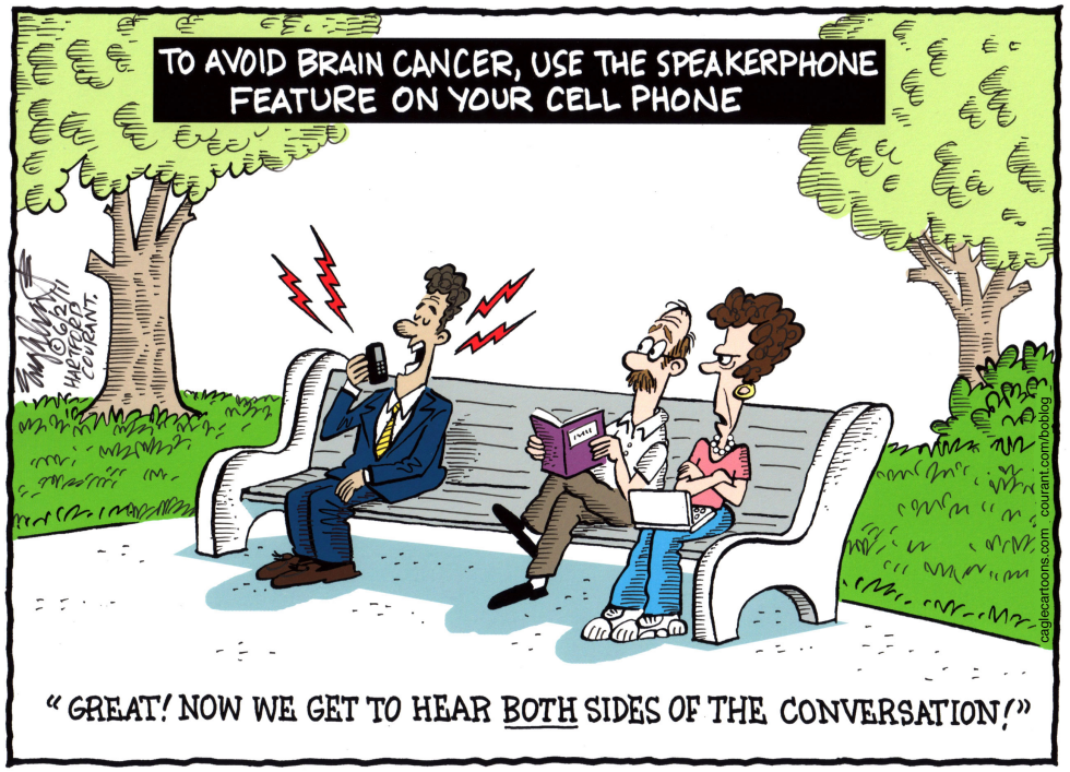  CELL PHONES AND BRAIN CANCER by Bob Englehart